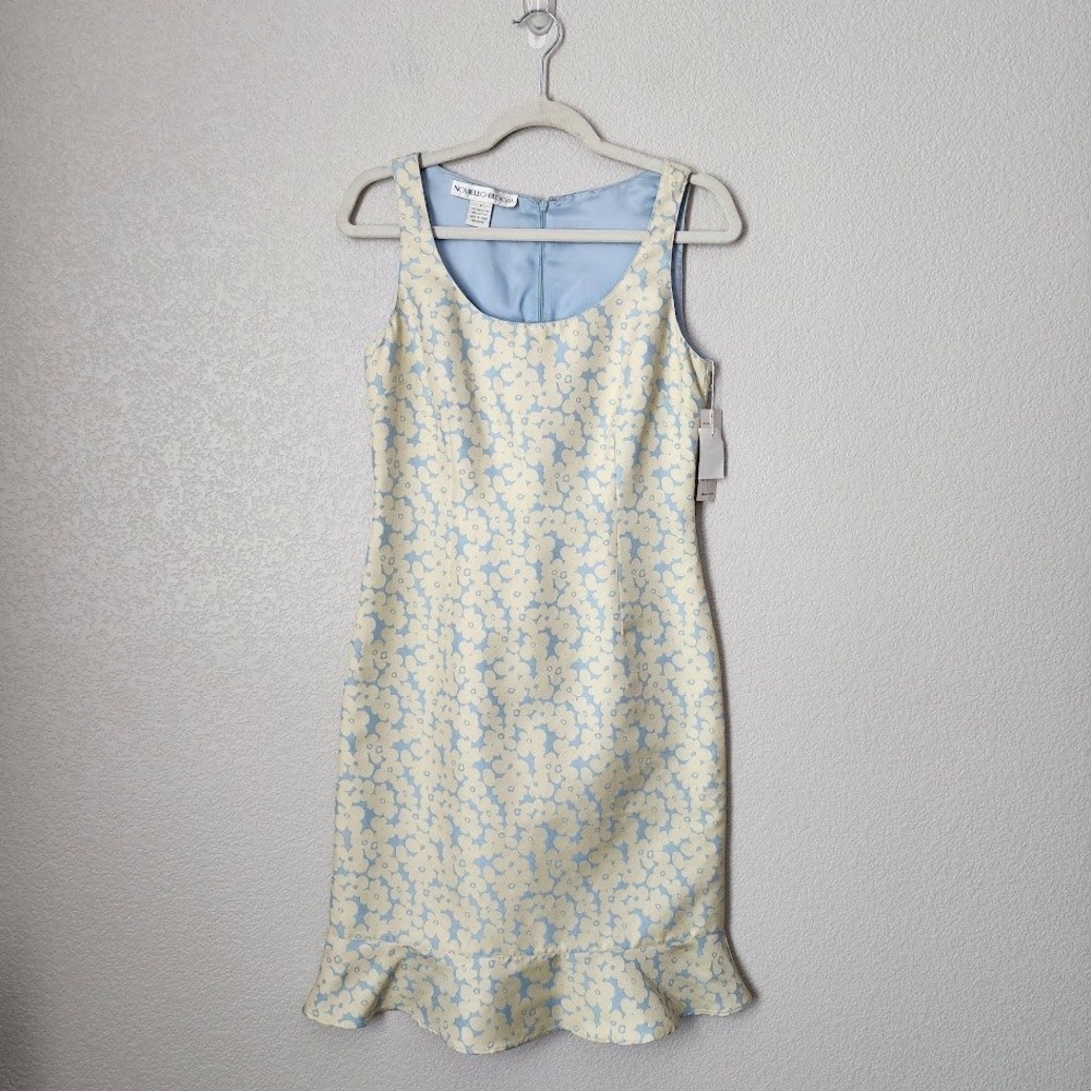 NOVELLO BLOOM 90s Floral Mini Dress Pastel Blue Coquette Size 4 NEW - Picture 10 of 10